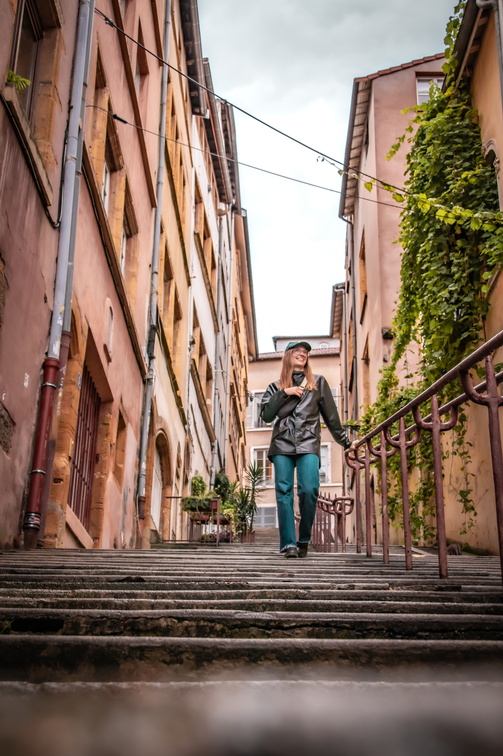 Vieux Lyon の Garillan 付近の石段